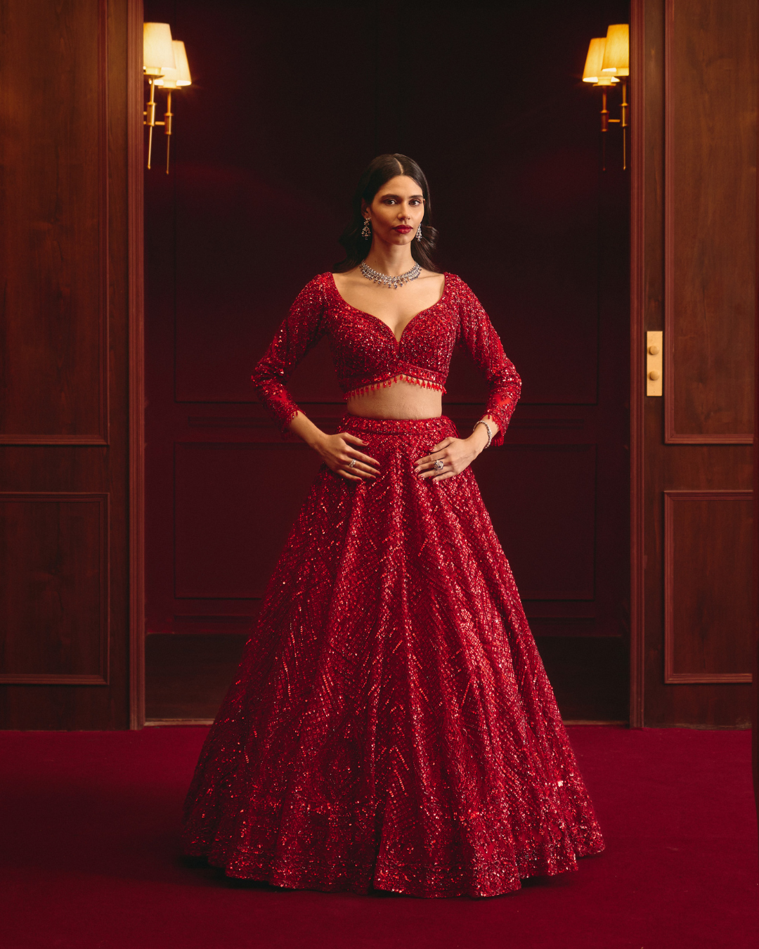 Angad Singh - The Royal Ember with Extra Veil Dupatta From The Regent