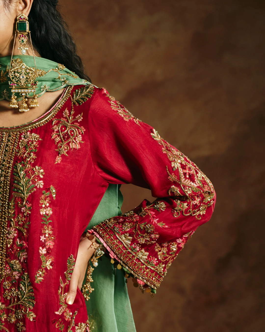 Aman Takyar - Red Kurta Set From Today's Sindh