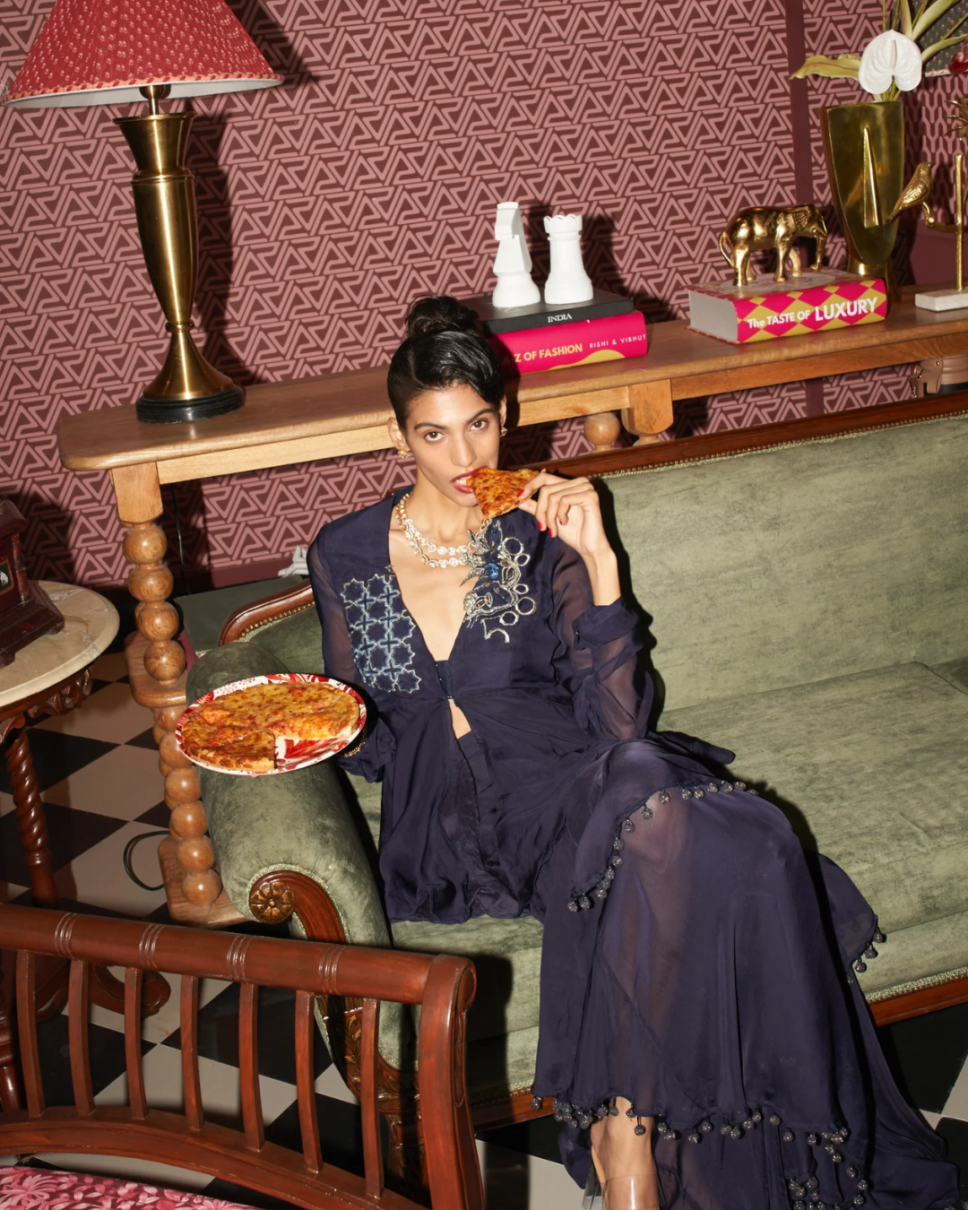 Rishi and Vibhuti - Navy Noor Set From Rock & Roll