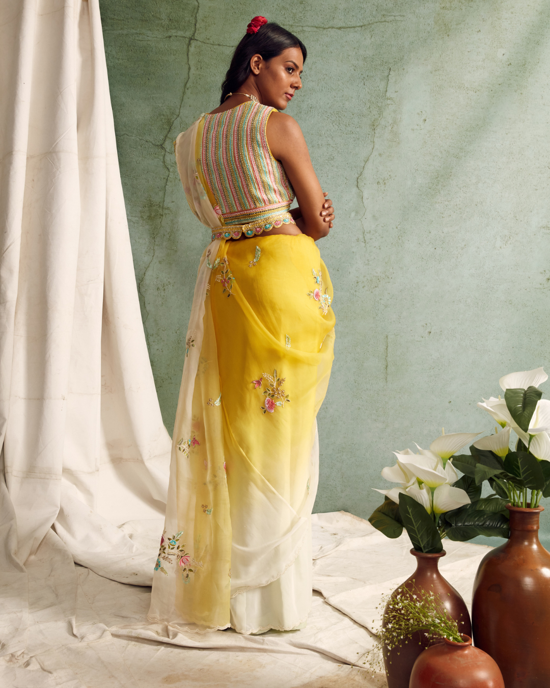 Priyanka Jain - Ombre Saree With Blouse And Belt From Love Of Tomorrow