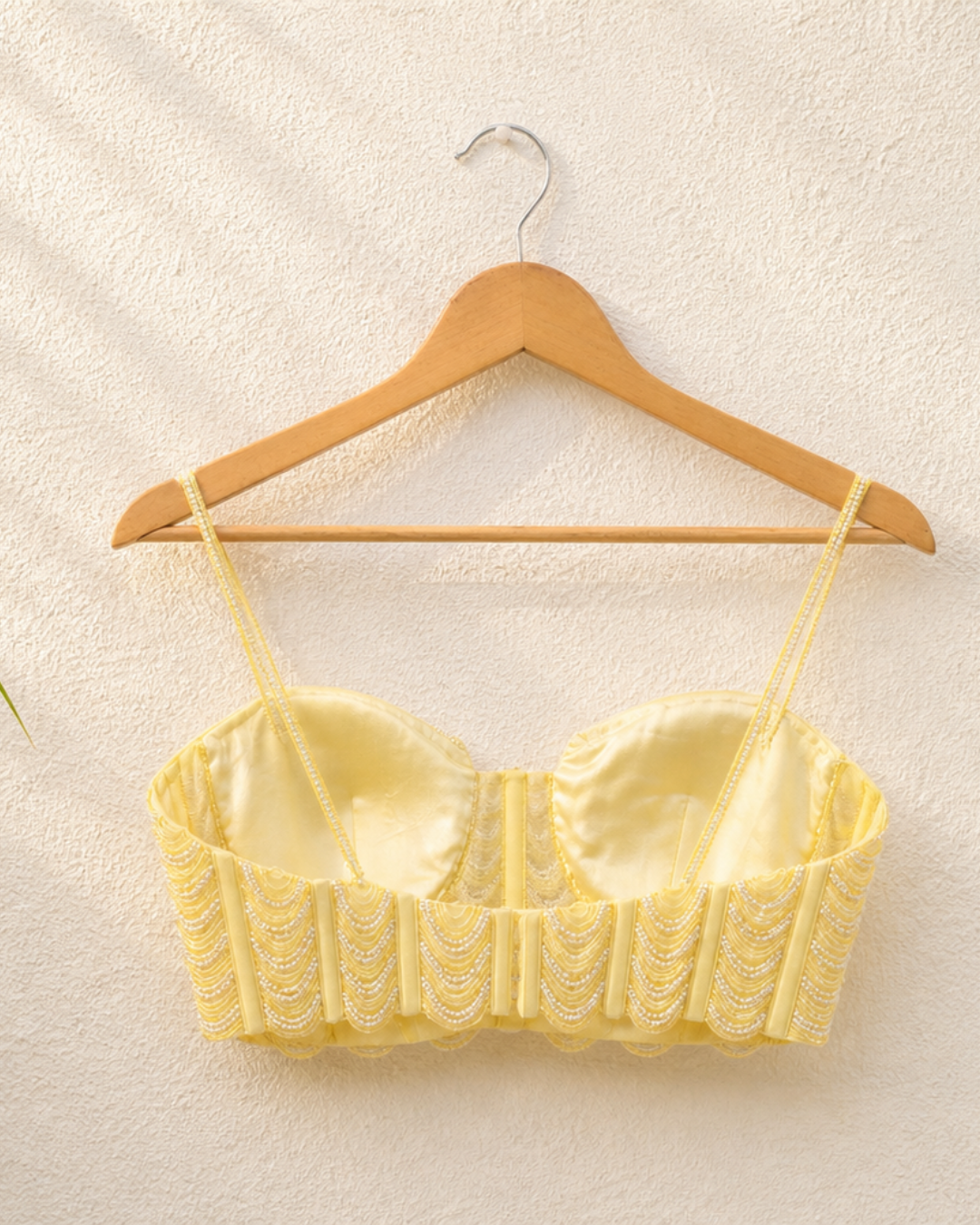 Anisha Shetty - Butter Yellow Pearl And Cutdana Blouse With Goergette Sharara