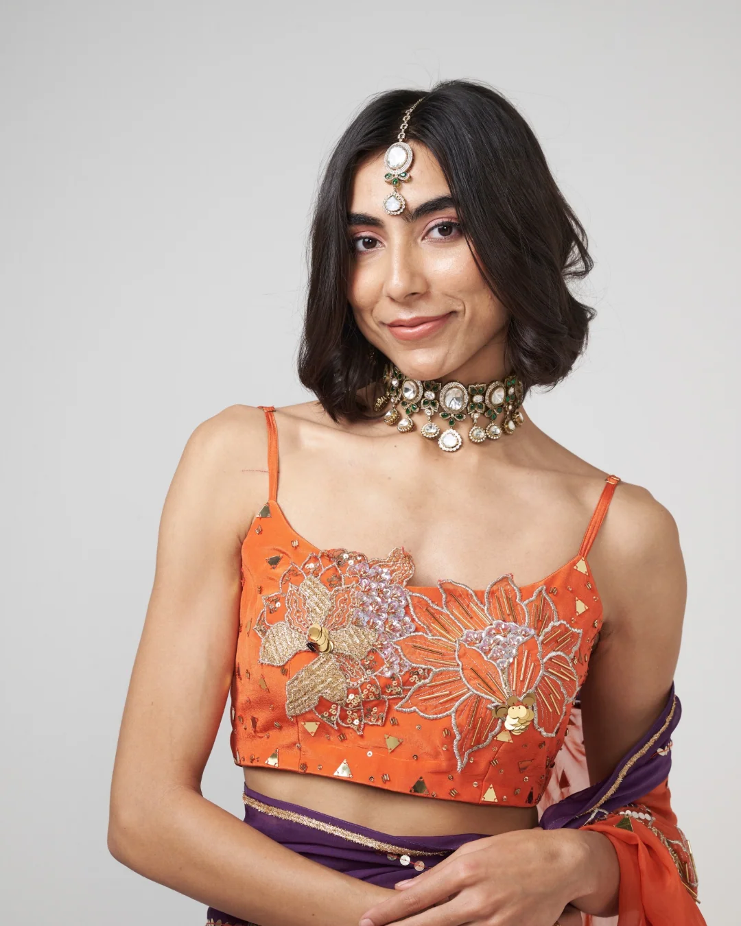 Rishi and Vibhuti - Narangi Blouse From Gulon Ke Rang