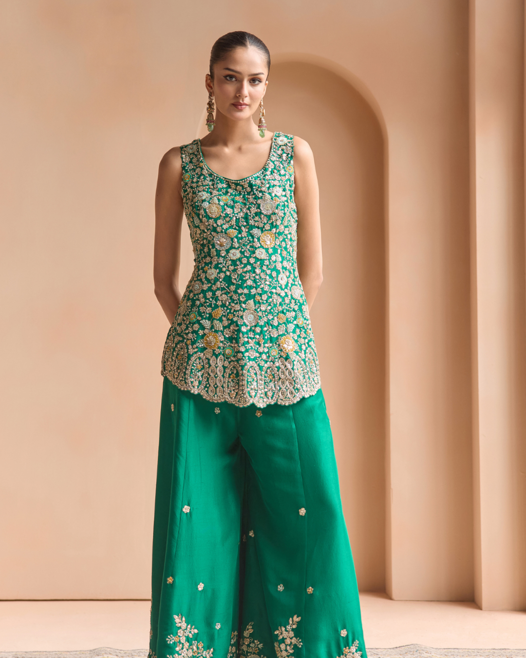 Osaa By Adarsh - Jewel Green Sharara Set From Off The Record