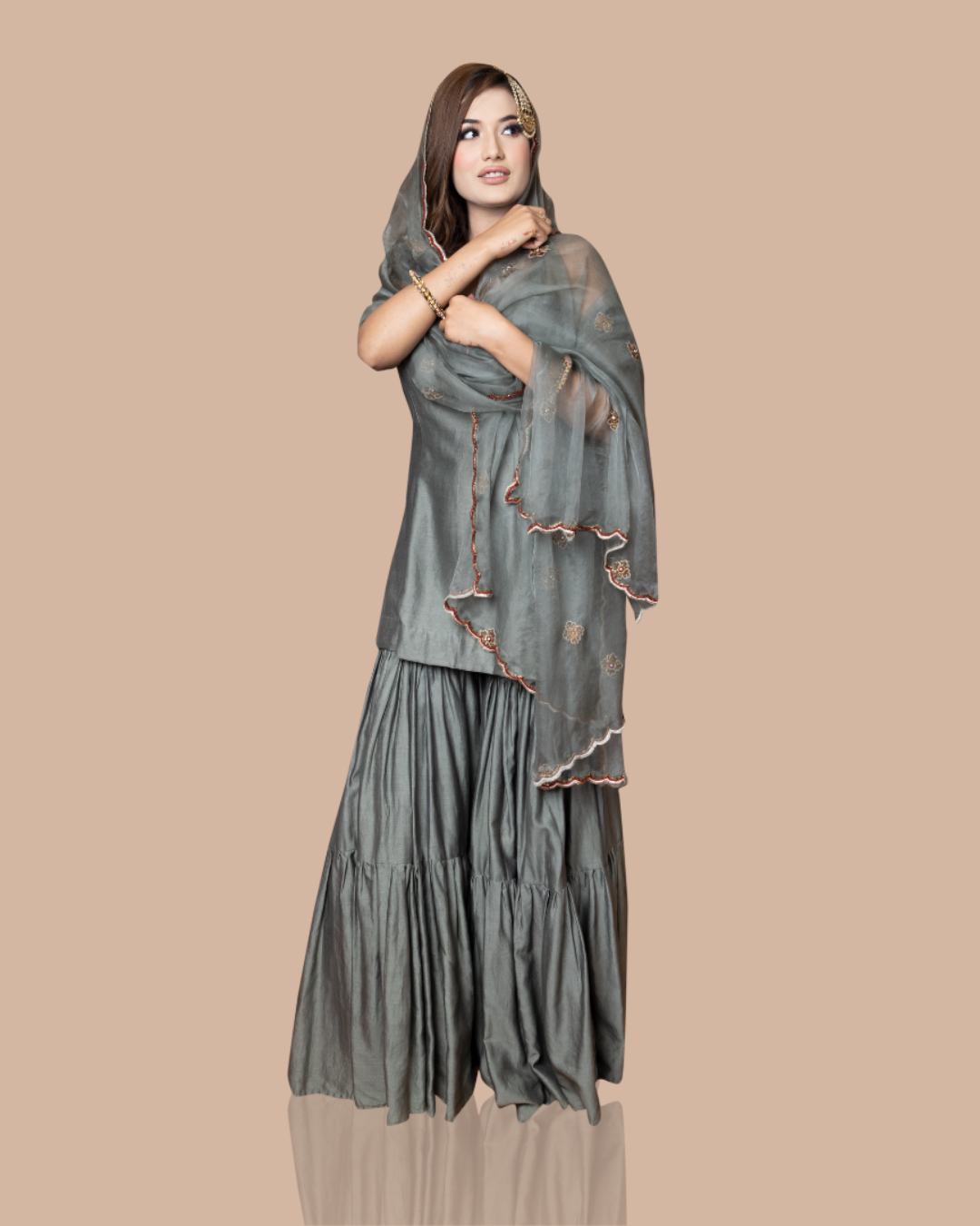 Sonali Bansal - Grey kurta with garara and dupatta From Wedding Capsule