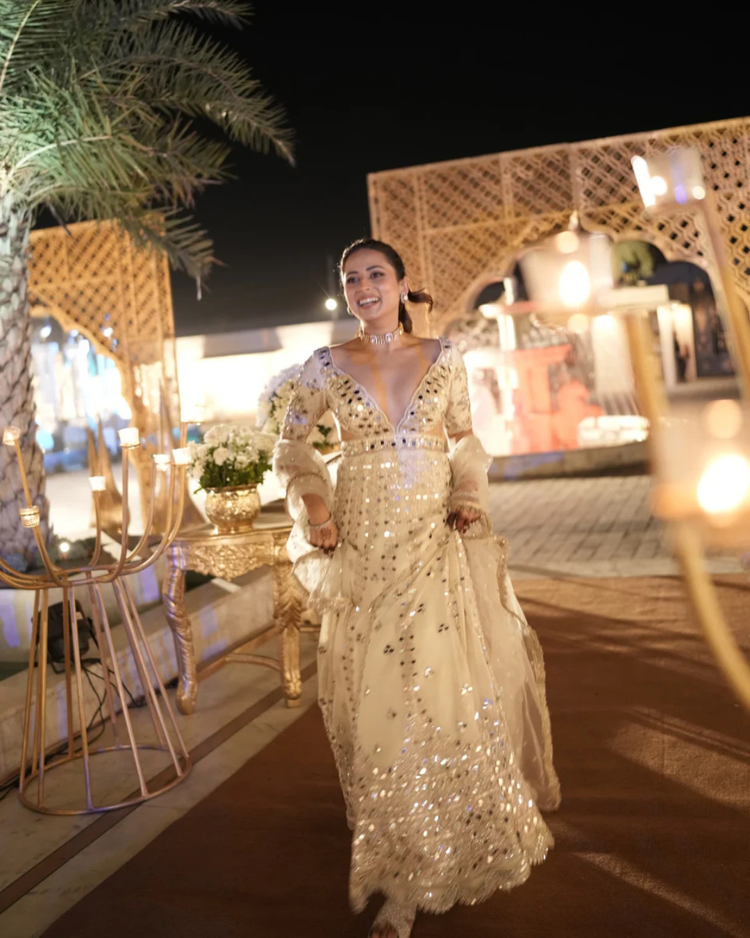 Gopi Vaid - Sargun Mehta in Aasmi Anarkali Set From Jhilmil