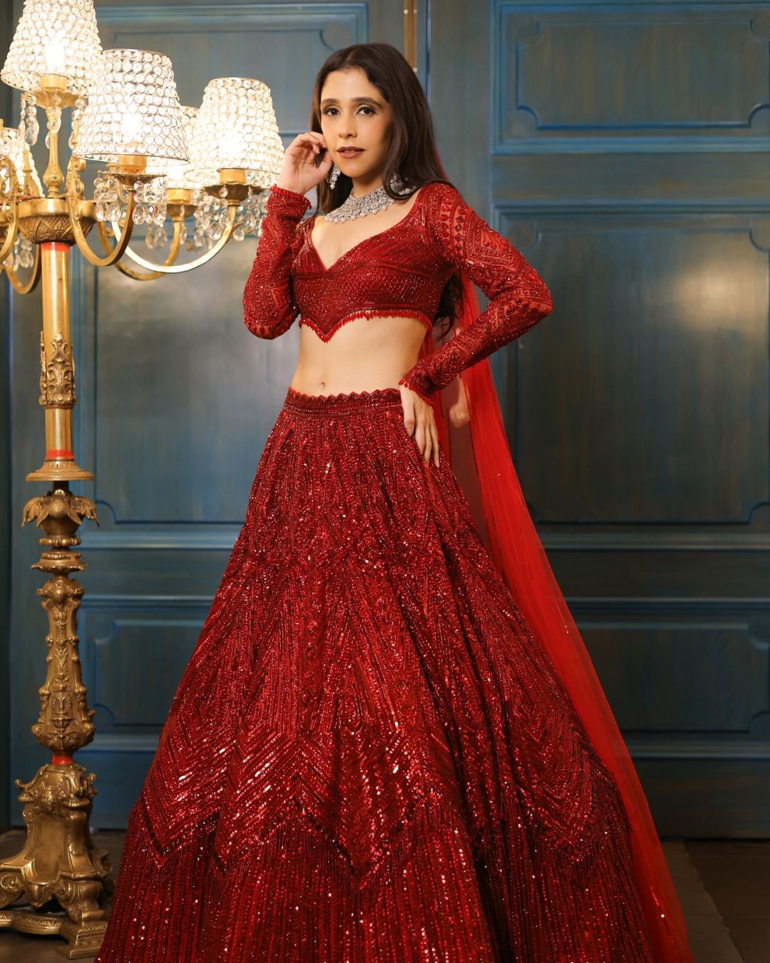Isa by Dolly Wahal - Rida Maroon Lehenga Set From Bridal
