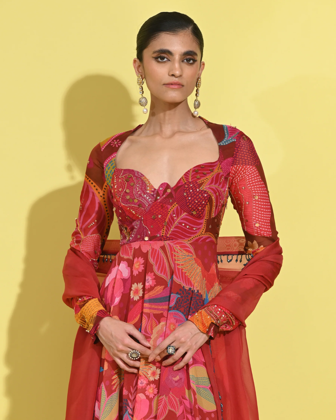 Rishi and Vibhuti - Ruby Anarkali Set From Tamasha