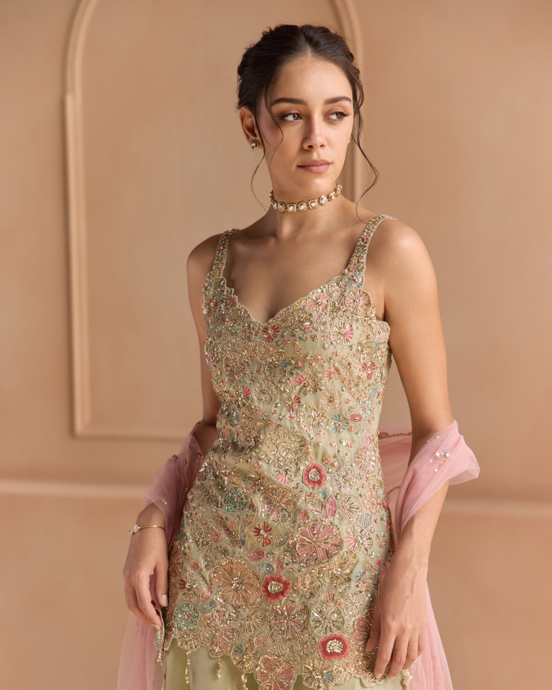 Osaa By Adarsh - Sage Embroidered Sharara Set From Off The Record