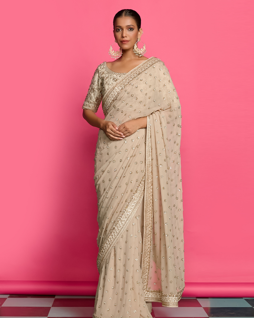 Priyanka Jain - Golden Splendor Dabka Saree Set From Riyasat