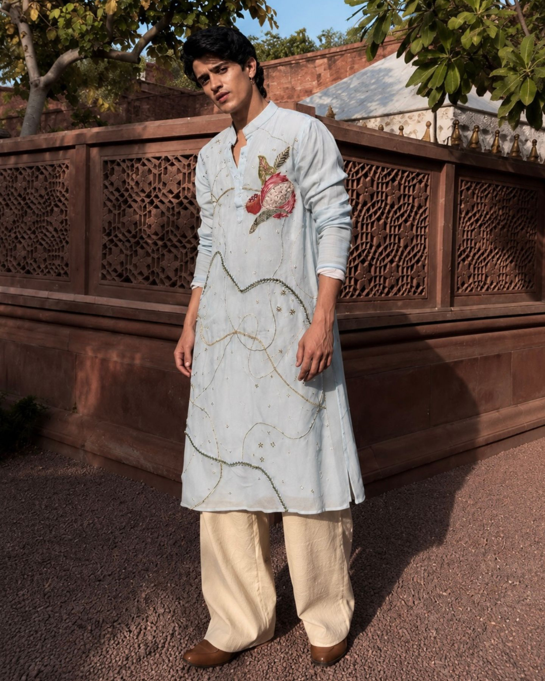 Rishi and Vibhuti - Neel Virasat Kurta From Ek Main Aur Ek Tu