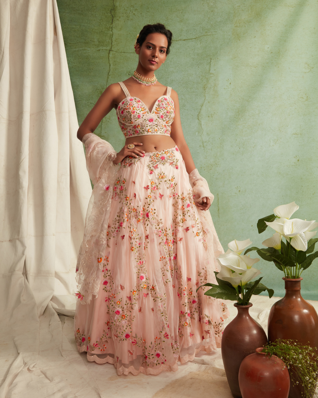 Priyanka Jain - Organza Lehenga With Bustier And Dupatta From Love Of Tomorrow