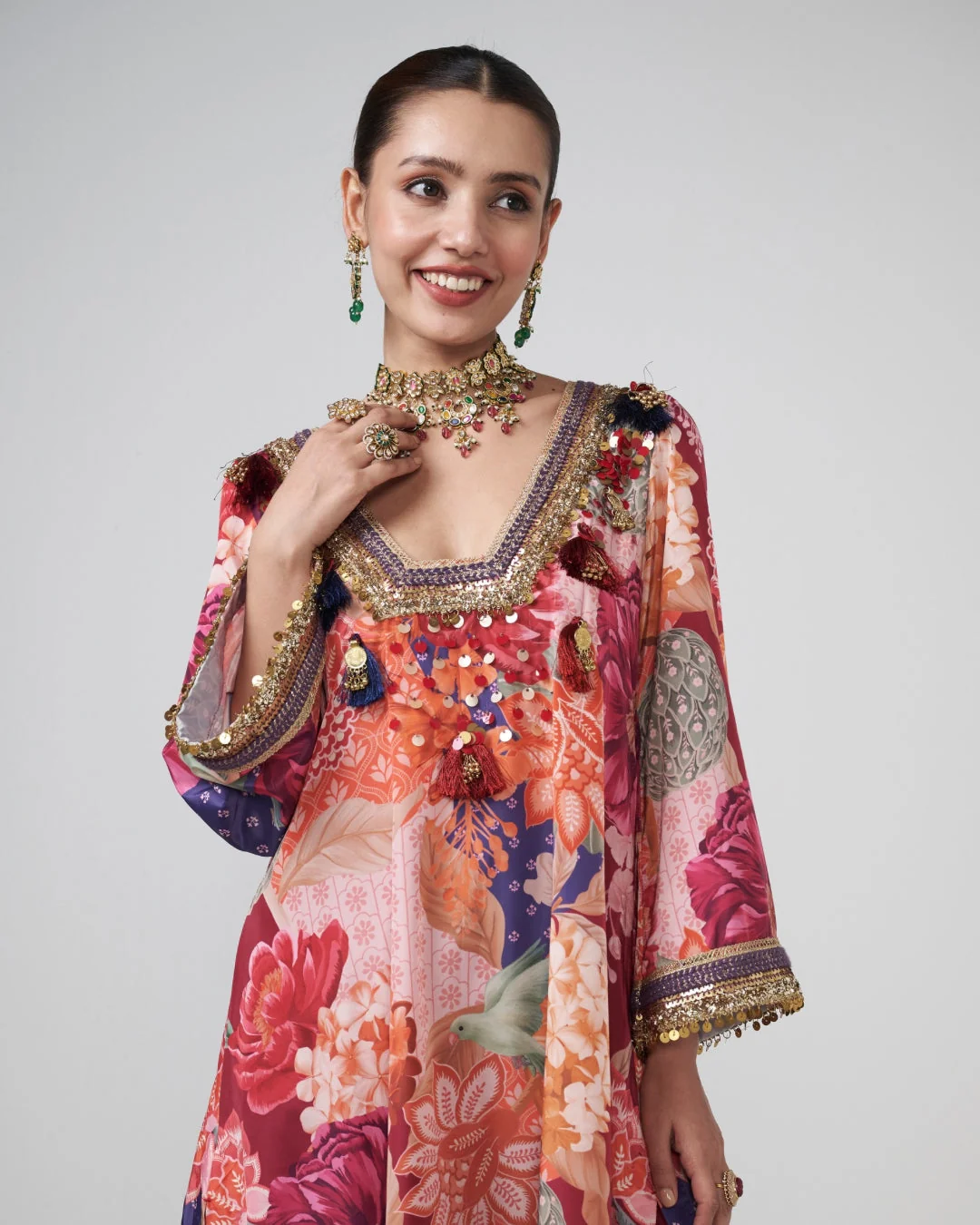 Rishi and Vibhuti - Cherry Choga Set From Gulon Ke Rang