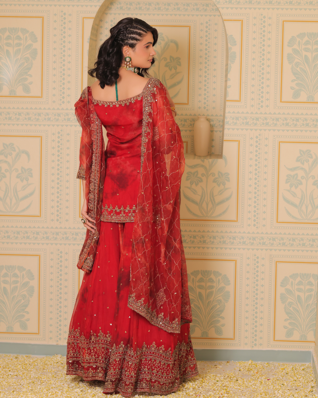 Sonali Bansal - Anaari red kurta and sharara with dupatta From Banno Ki Saheli
