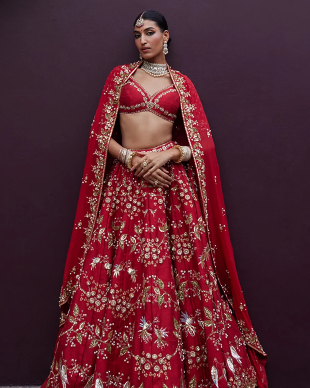 Prevasu - Red Bridal Lehenga Set From Eraya