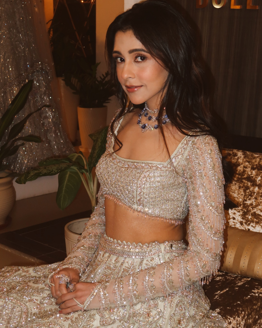 Isa by Dolly Wahal - Sea Green Bridal Lehenga With Pink Accents From Ittara