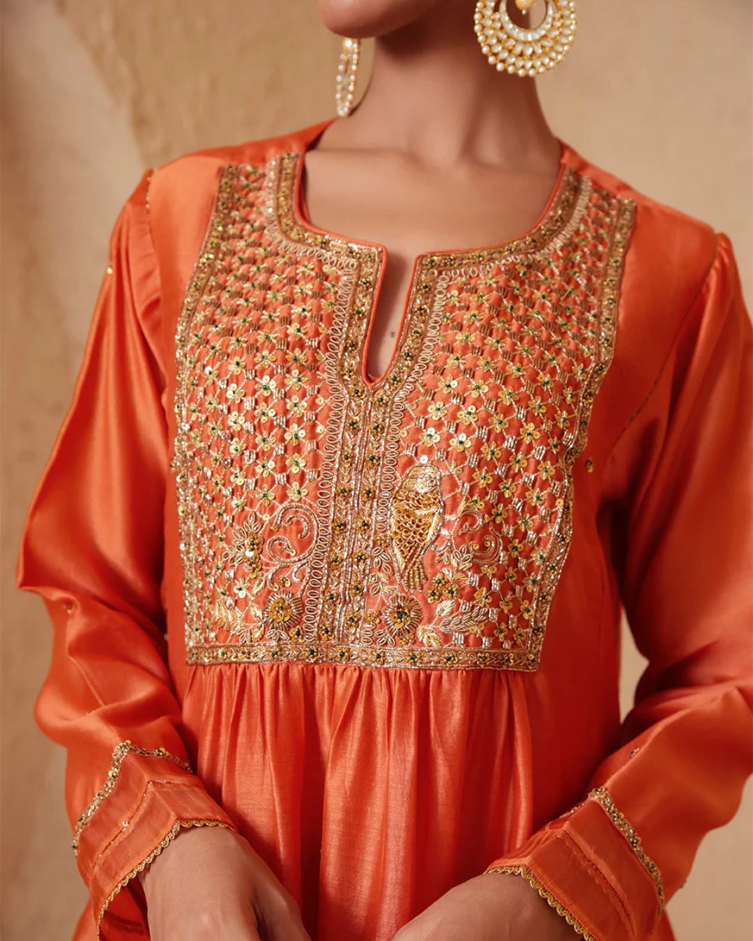 Niti Bothra - Mehrang Orange Frockstyle Kurta Set