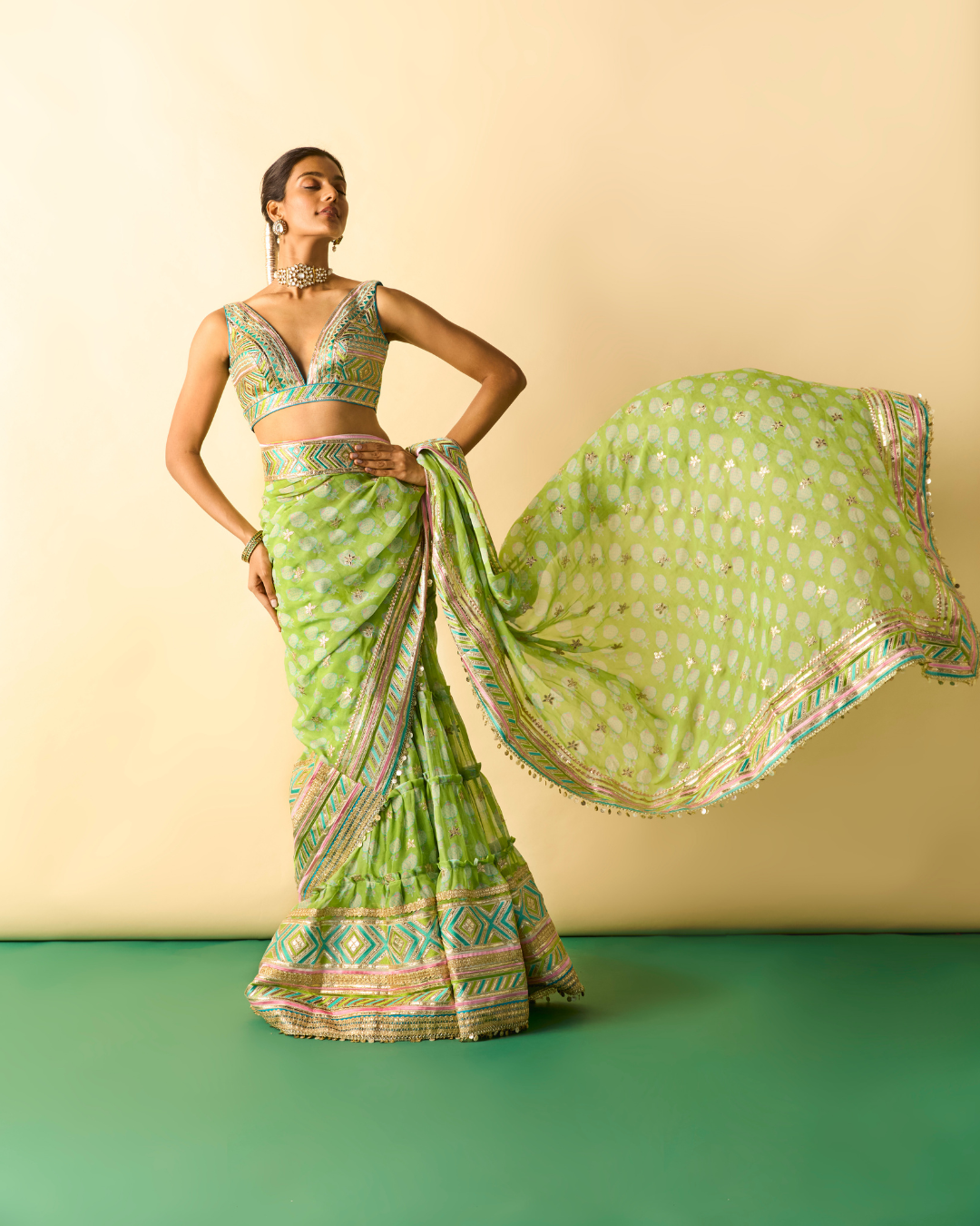 Gopi Vaid - Jasleen Saree Set From Chaar Bagh