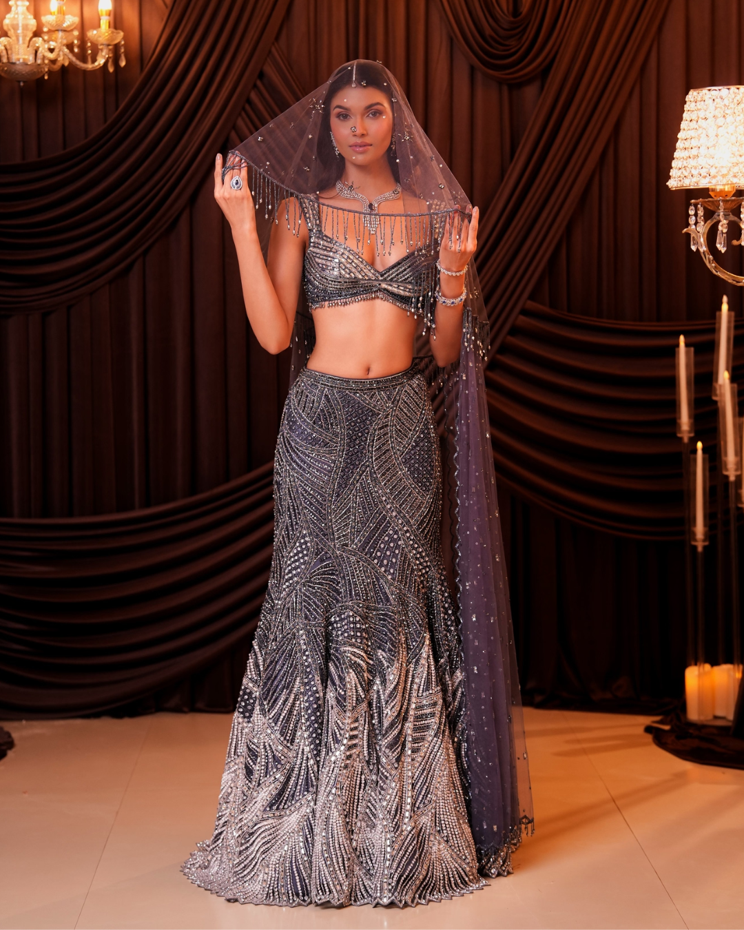 Isa by Dolly Wahal - Nyra Ombre Fishcut Lehenga From Ittara