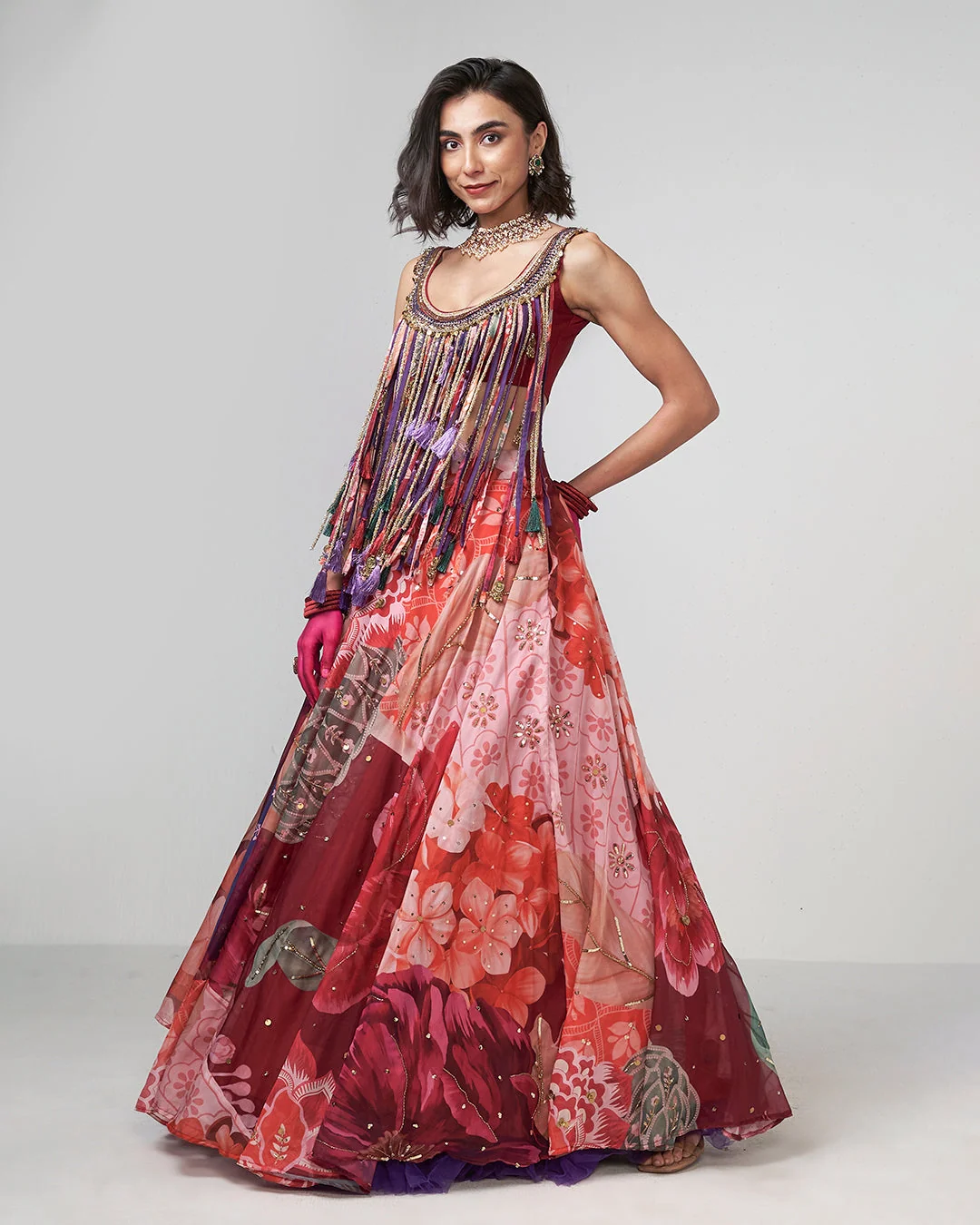 Rishi and Vibhuti - Cherry Charm Lehenga Set From Gulon Ke Rang