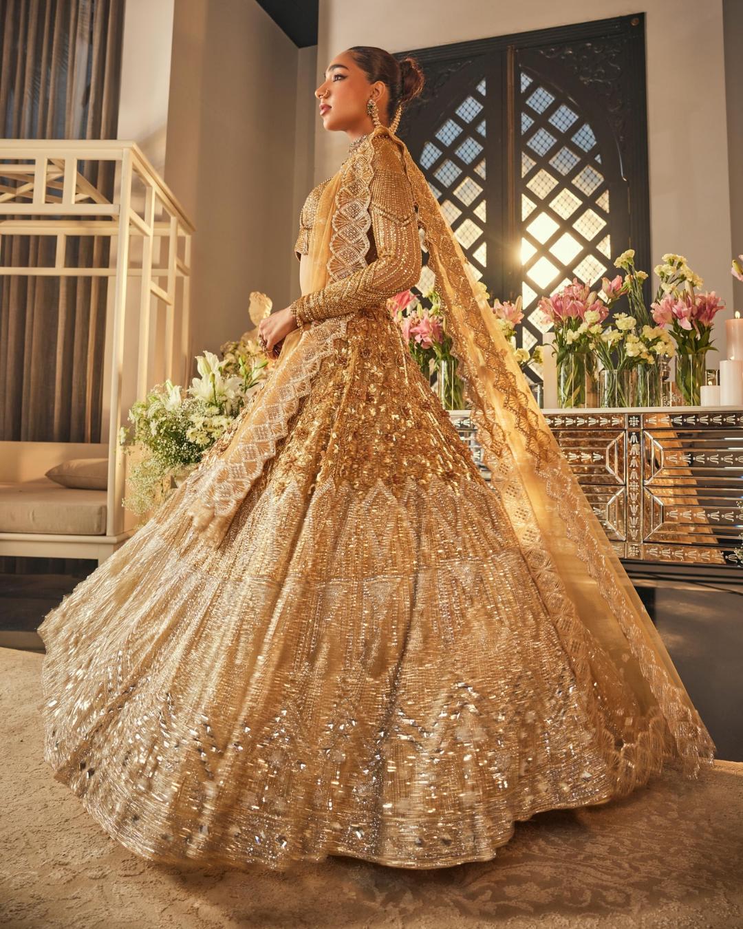 Isa by Dolly Wahal - Ombre Gold & Silver Lehenga From Bridal
