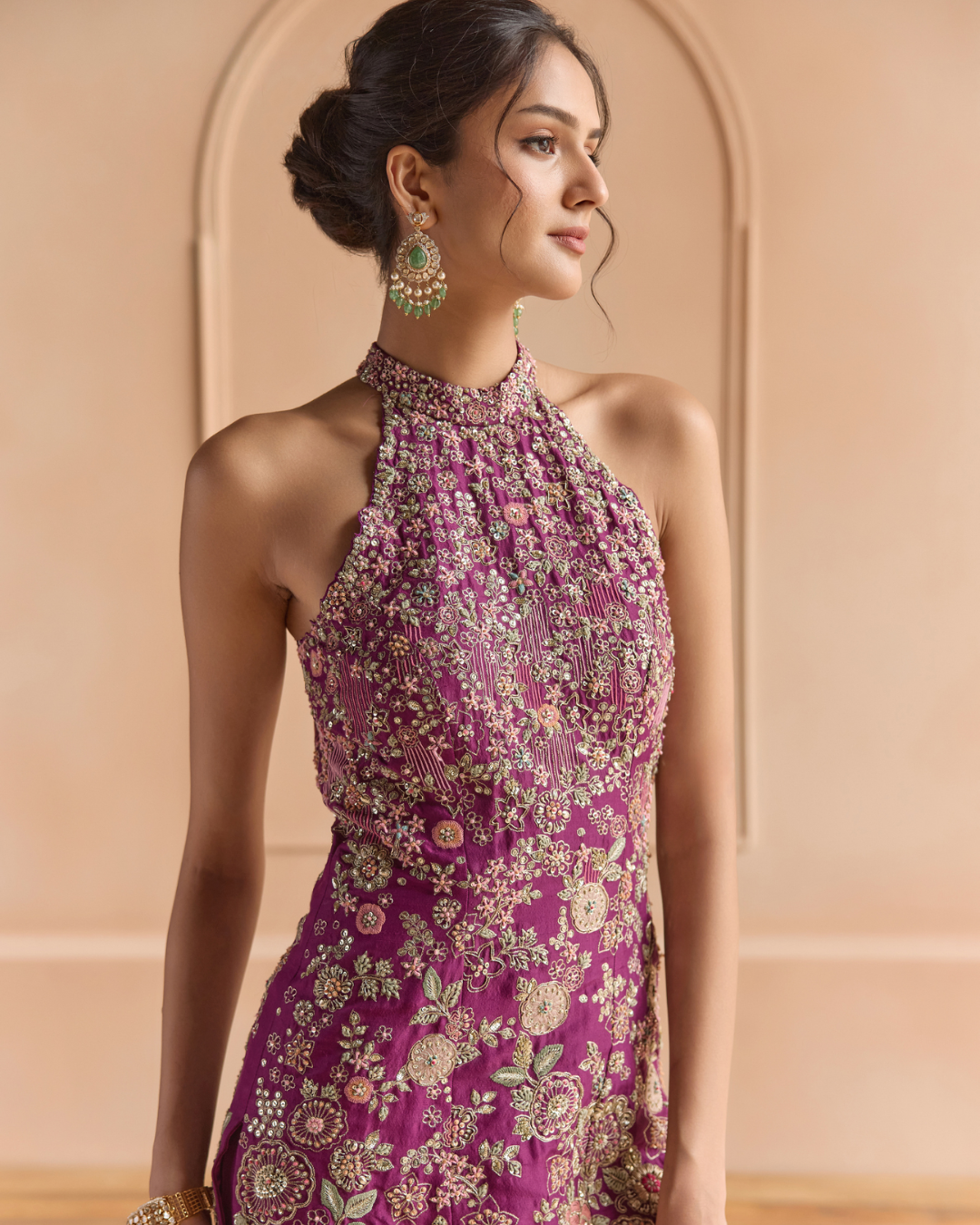 Osaa By Adarsh - Aubergine Embroidered Sharara Set From Off The Record