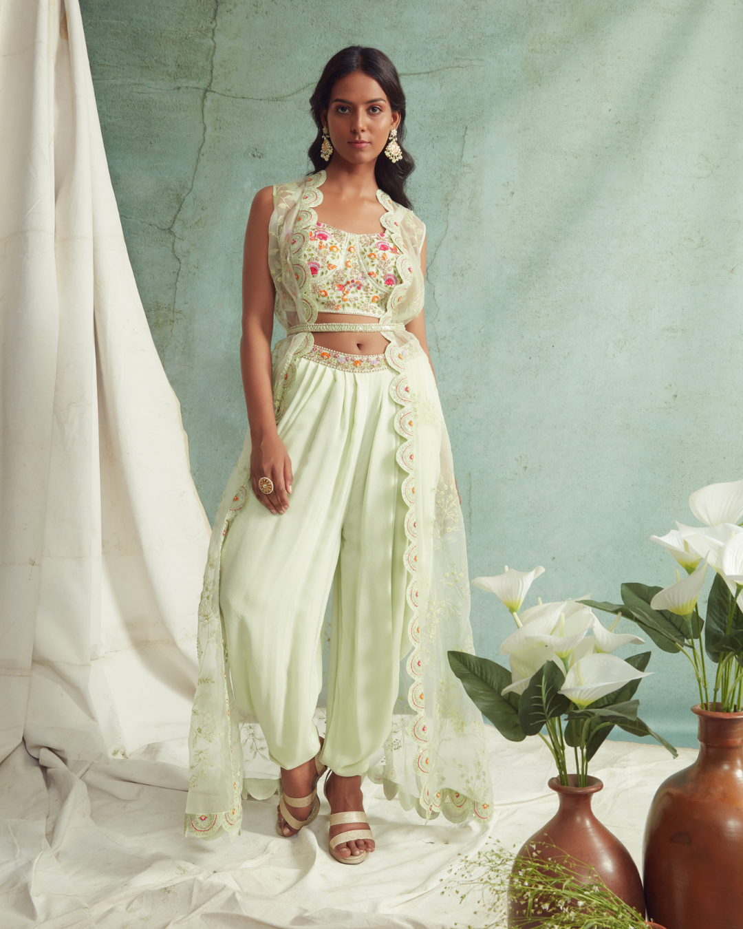 Priyanka Jain - Dhoti Pants With Crop Top And Cape, And A Belt To Style From Love Of Tomorrow