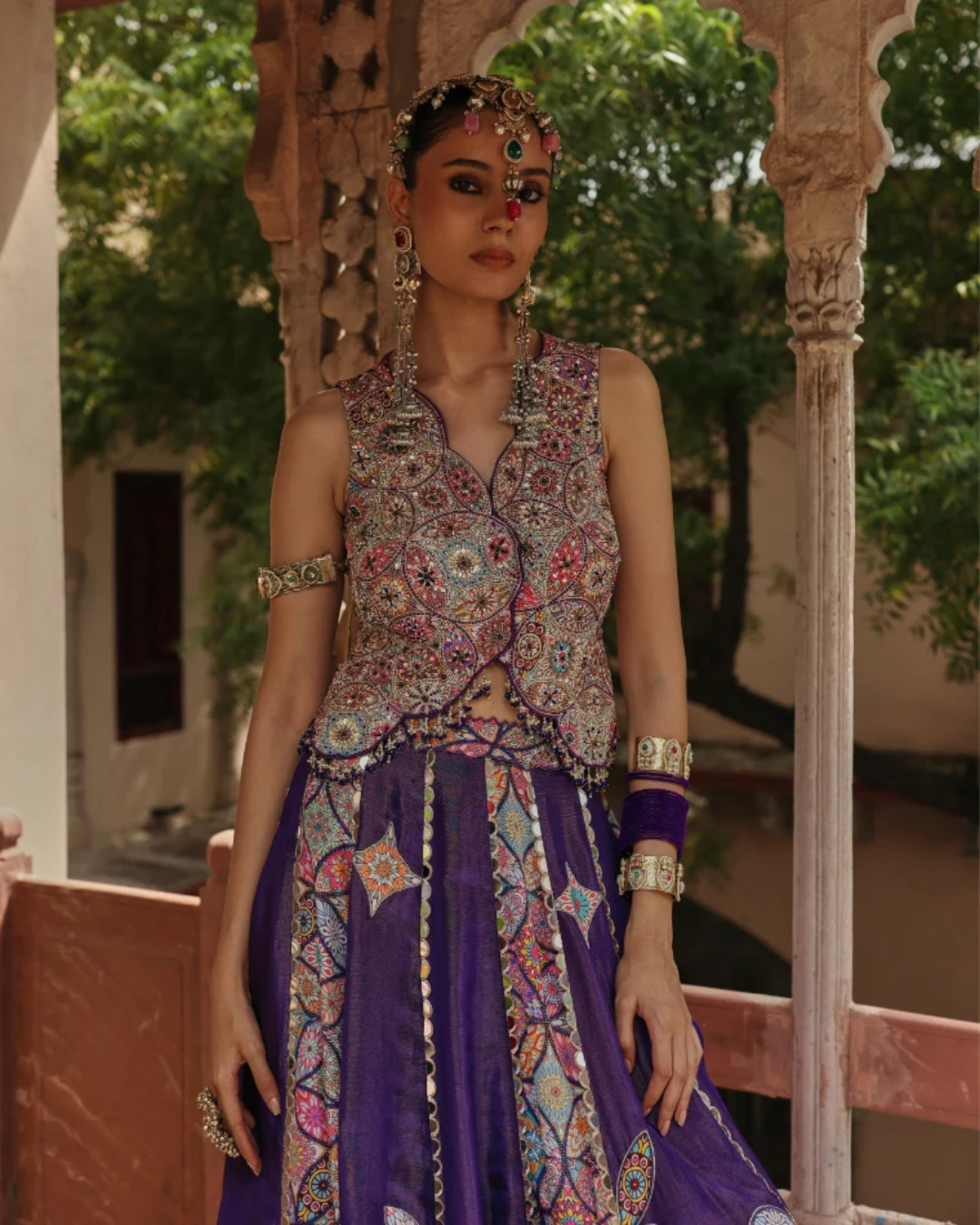 Label Moni K - Mandala Waistcoat Lehenga From Naqsh