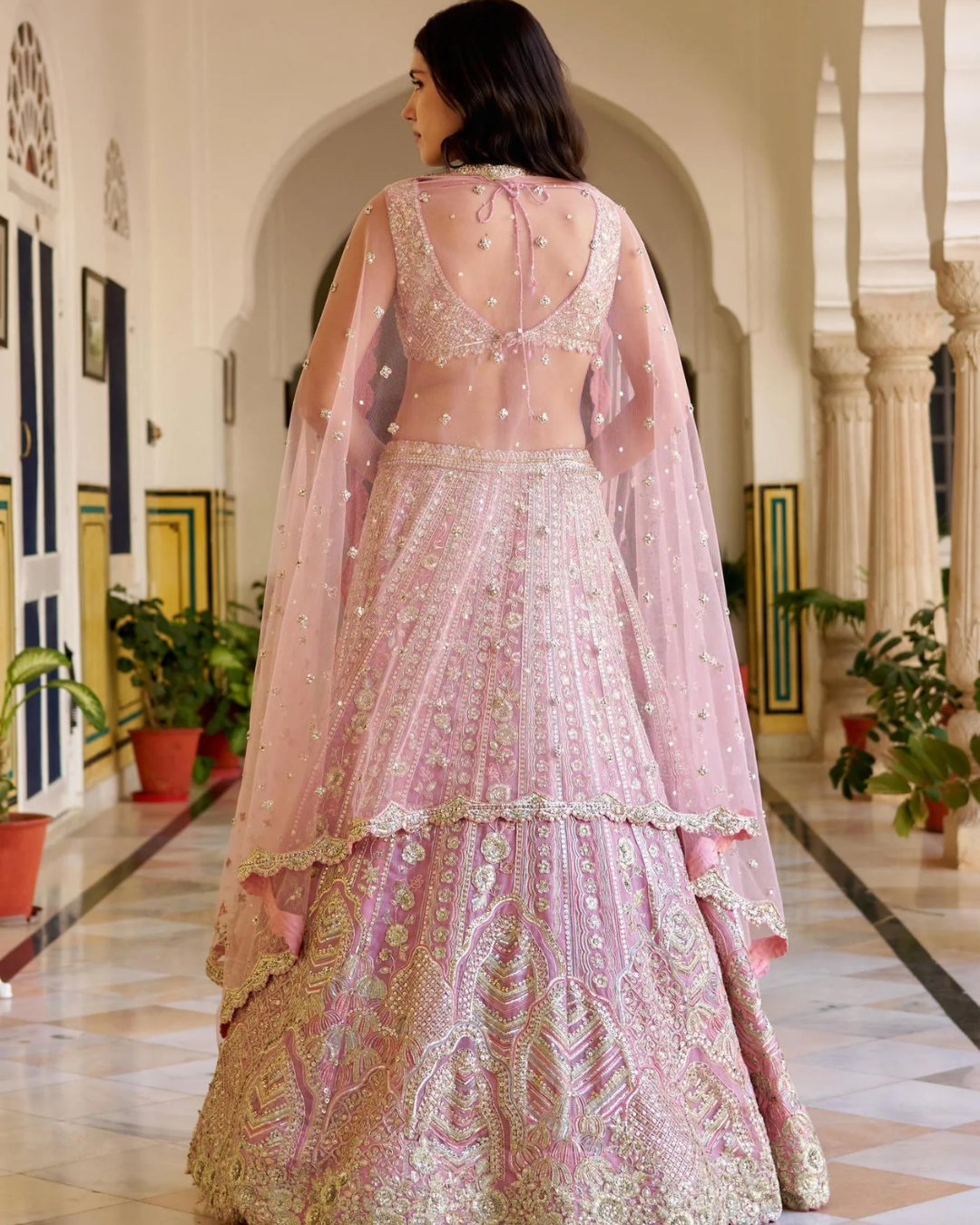 Osaa By Adarsh - Rosaline Pink Organza Lehenga Set From SAFAR