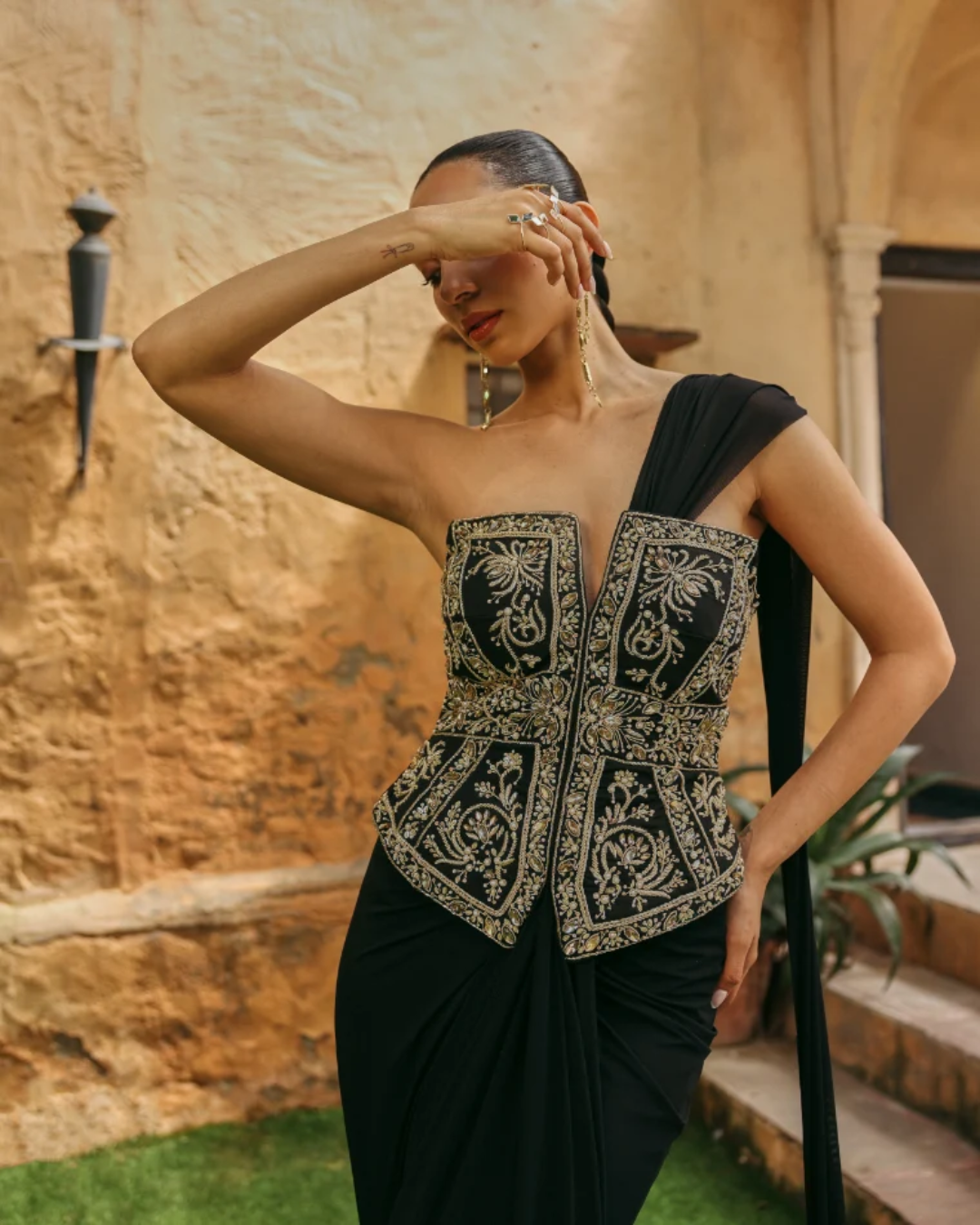 Label Moni K - Misha Drape Saree From Naqsh