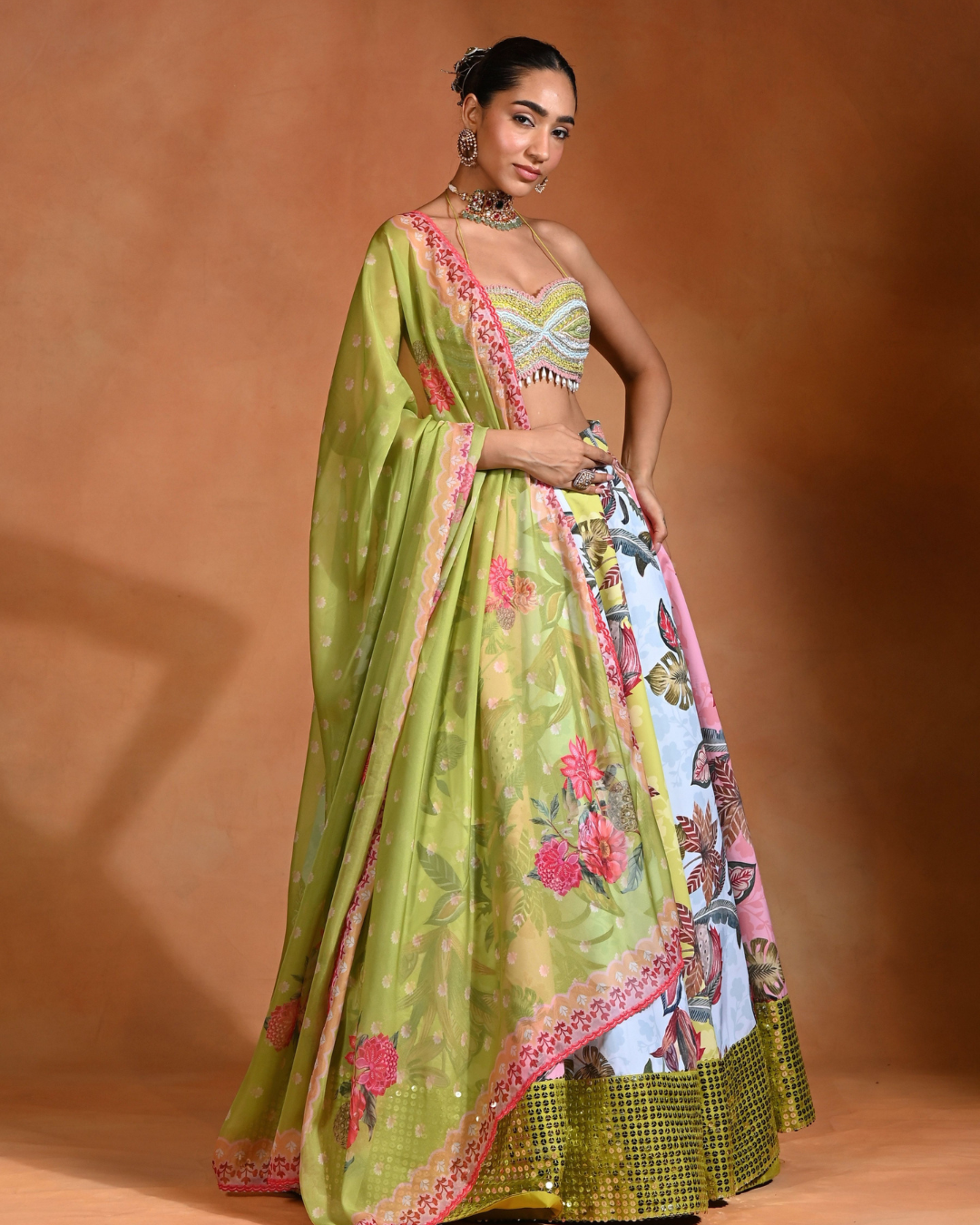 Rishi and Vibhuti - Brat Mosaiq  Lehenga From Ek Main Aur Ek Tu