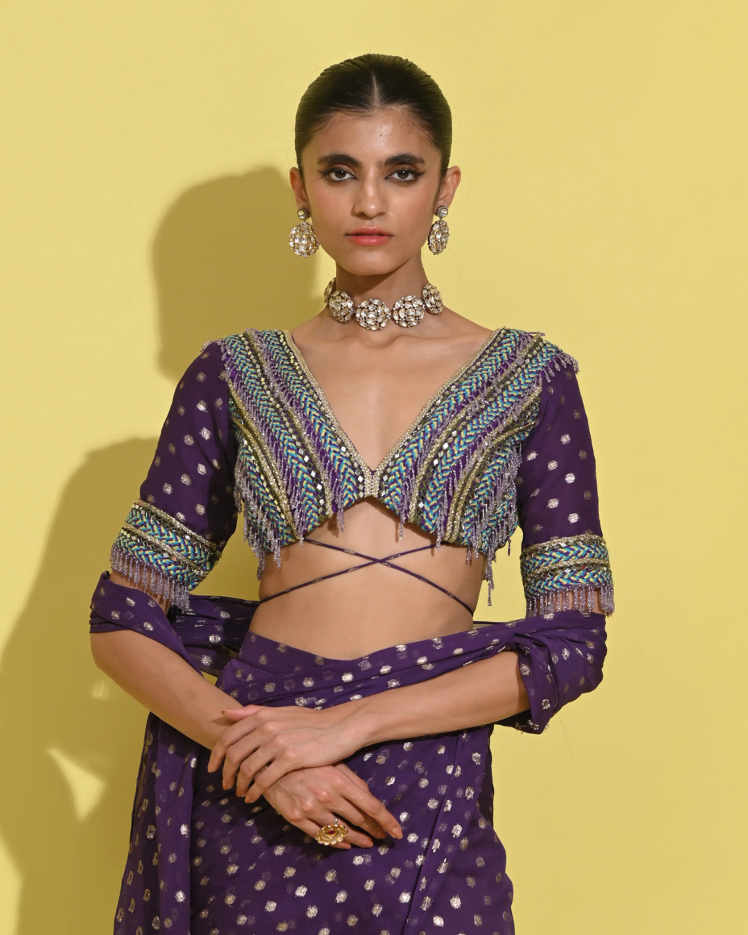 Rishi and Vibhuti - Violet Berry Sharara Set From Tamasha