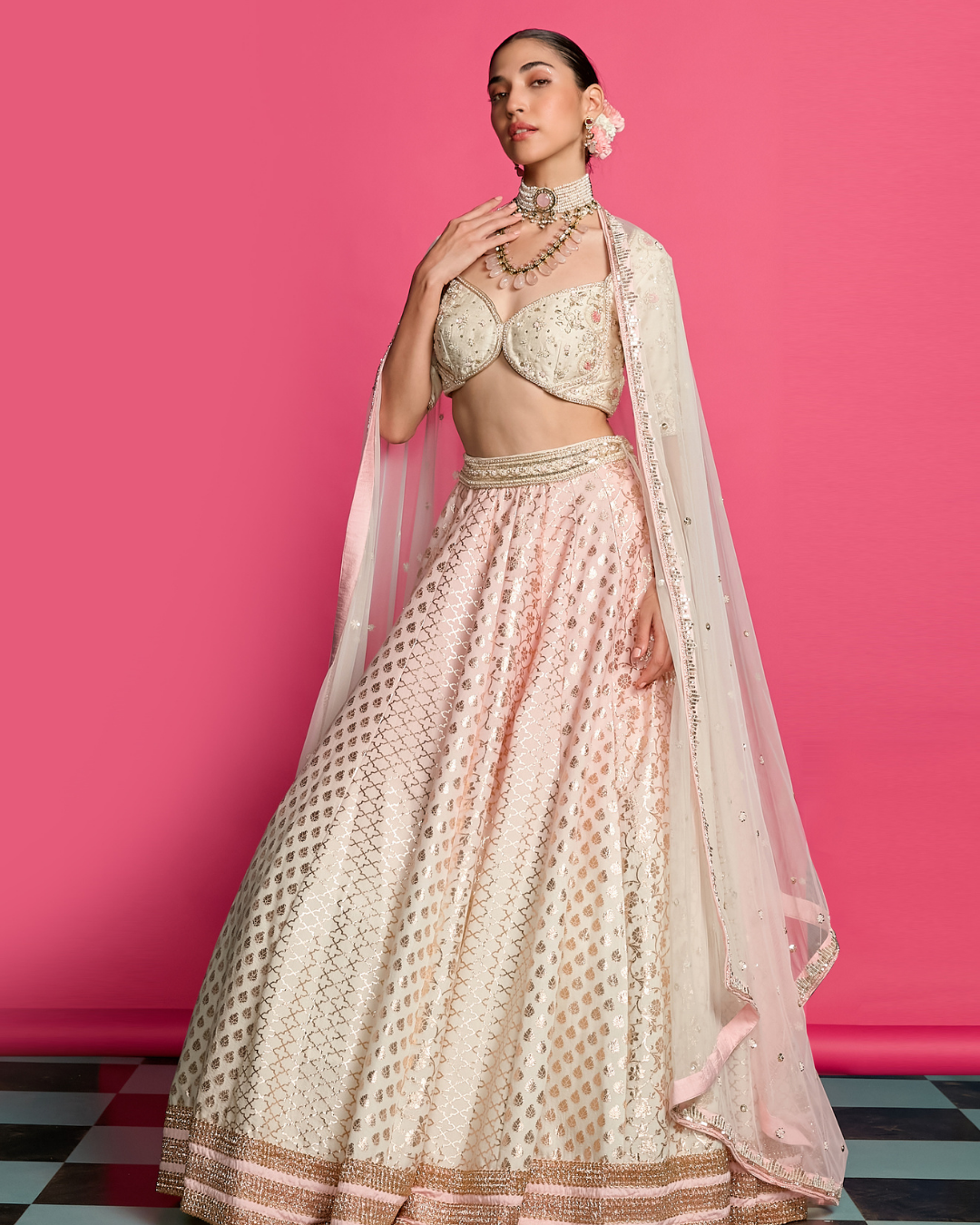 Priyanka Jain - Rose Royal Ombre Dyed Lehenga Set From Riyasat