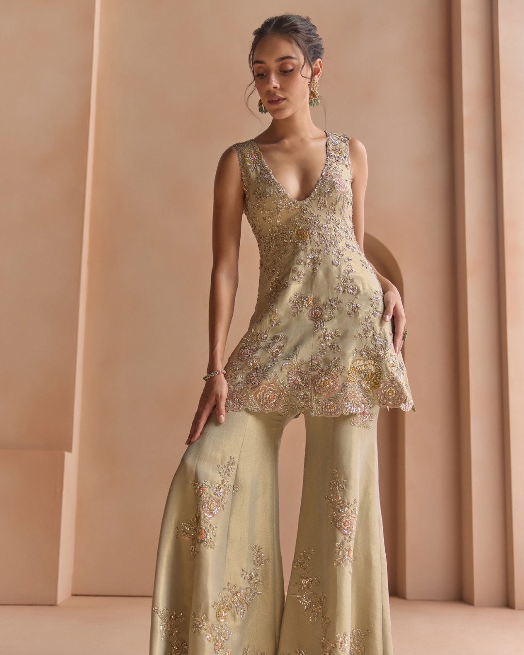 Osaa By Adarsh - Frost Blue Jacket & Flare Pant Set From Off The Record