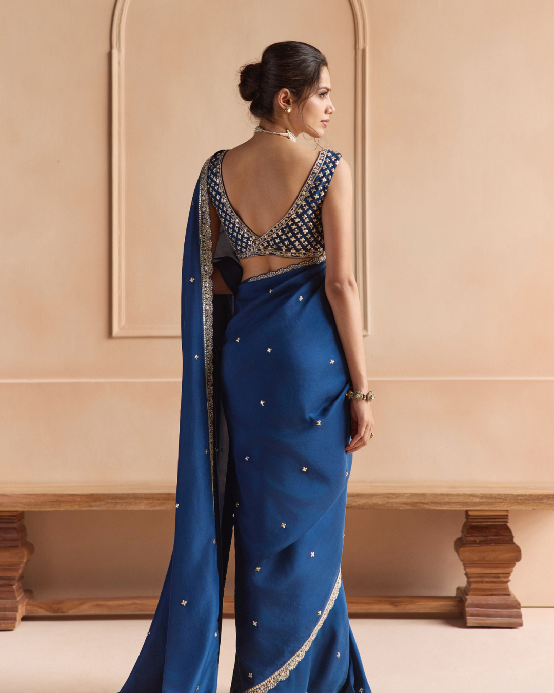 Osaa By Adarsh - French Navy Saree Set From Off The Record