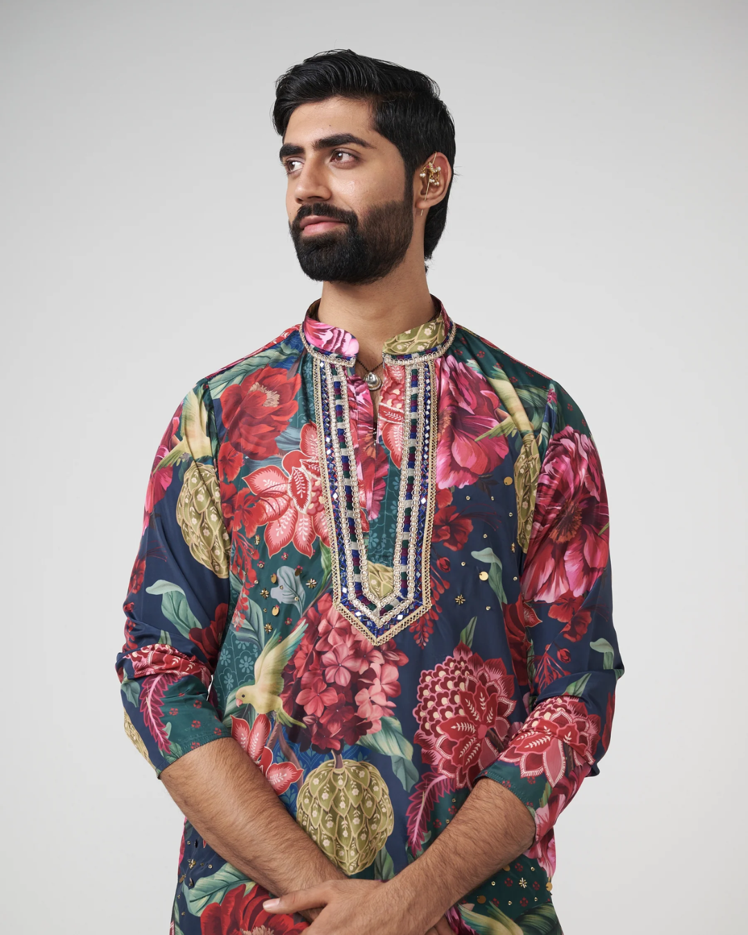 Rishi and Vibhuti - Midnight Forest Kurta From Gulon Ke Rang