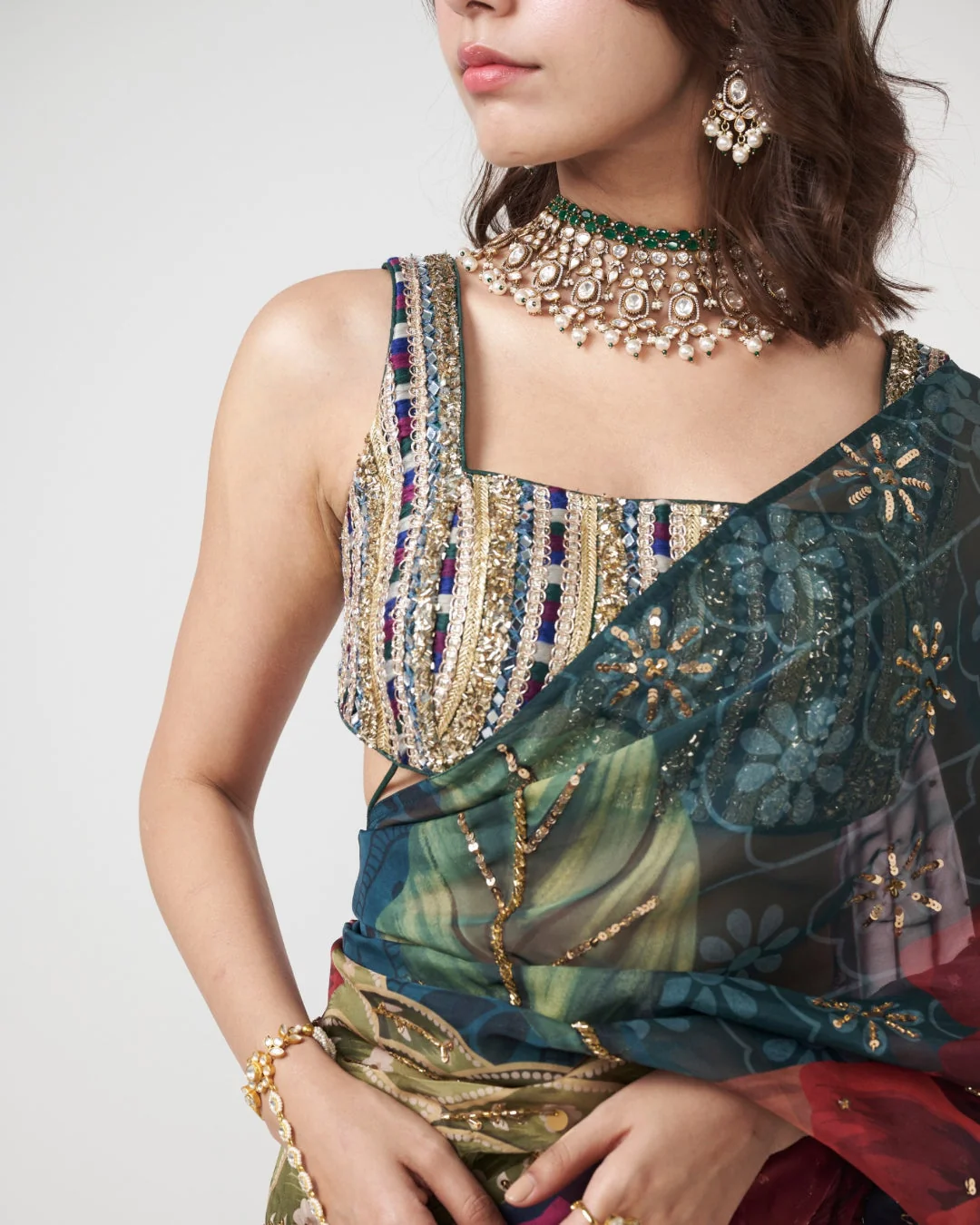 Rishi and Vibhuti - Corbet Glam Blouse From Gulon Ke Rang