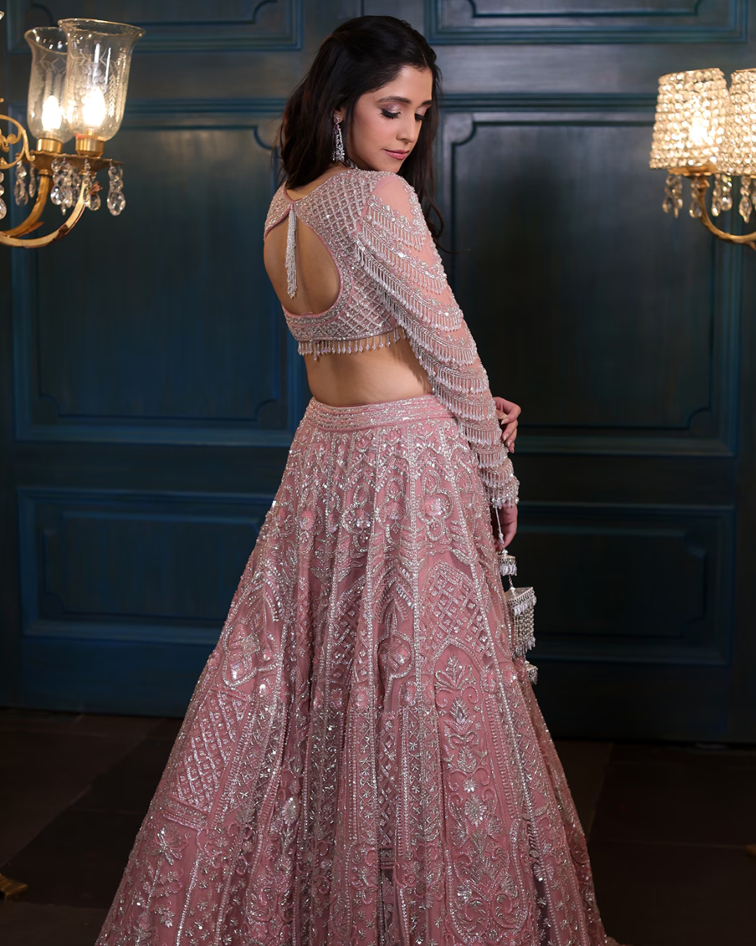 Isa by Dolly Wahal - Dusky Pink Lehenga From Bridal