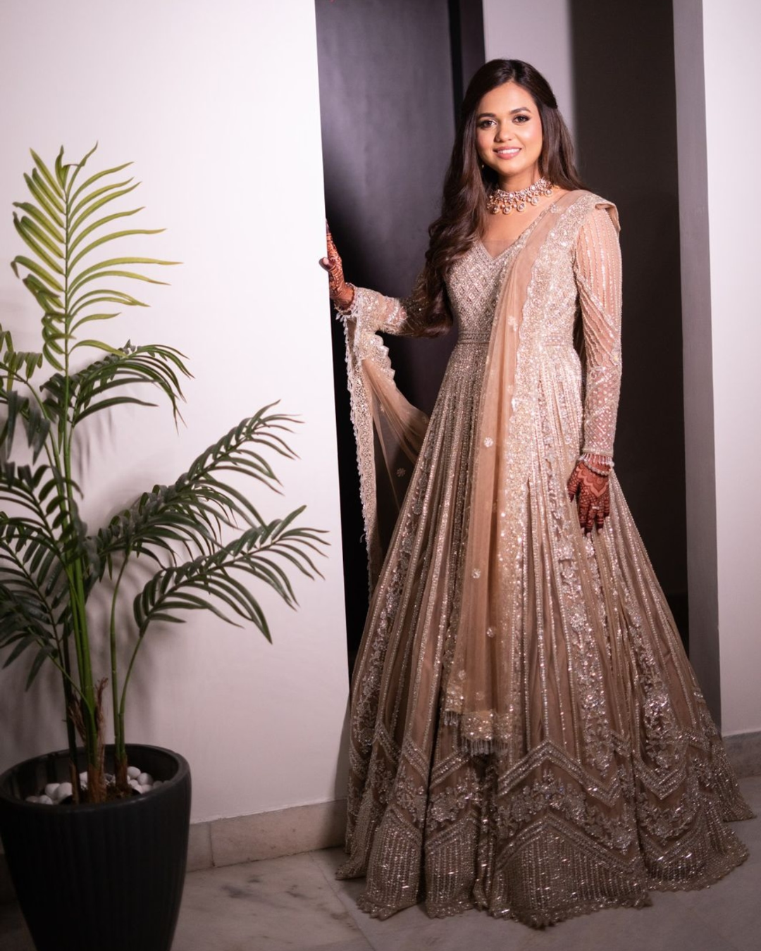 Isa by Dolly Wahal - Nida Gold Gown From Athena