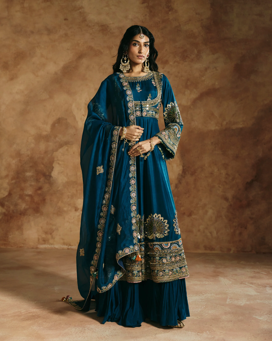 Aman Takyar - Teal Anarkali Set From Today's Sindh