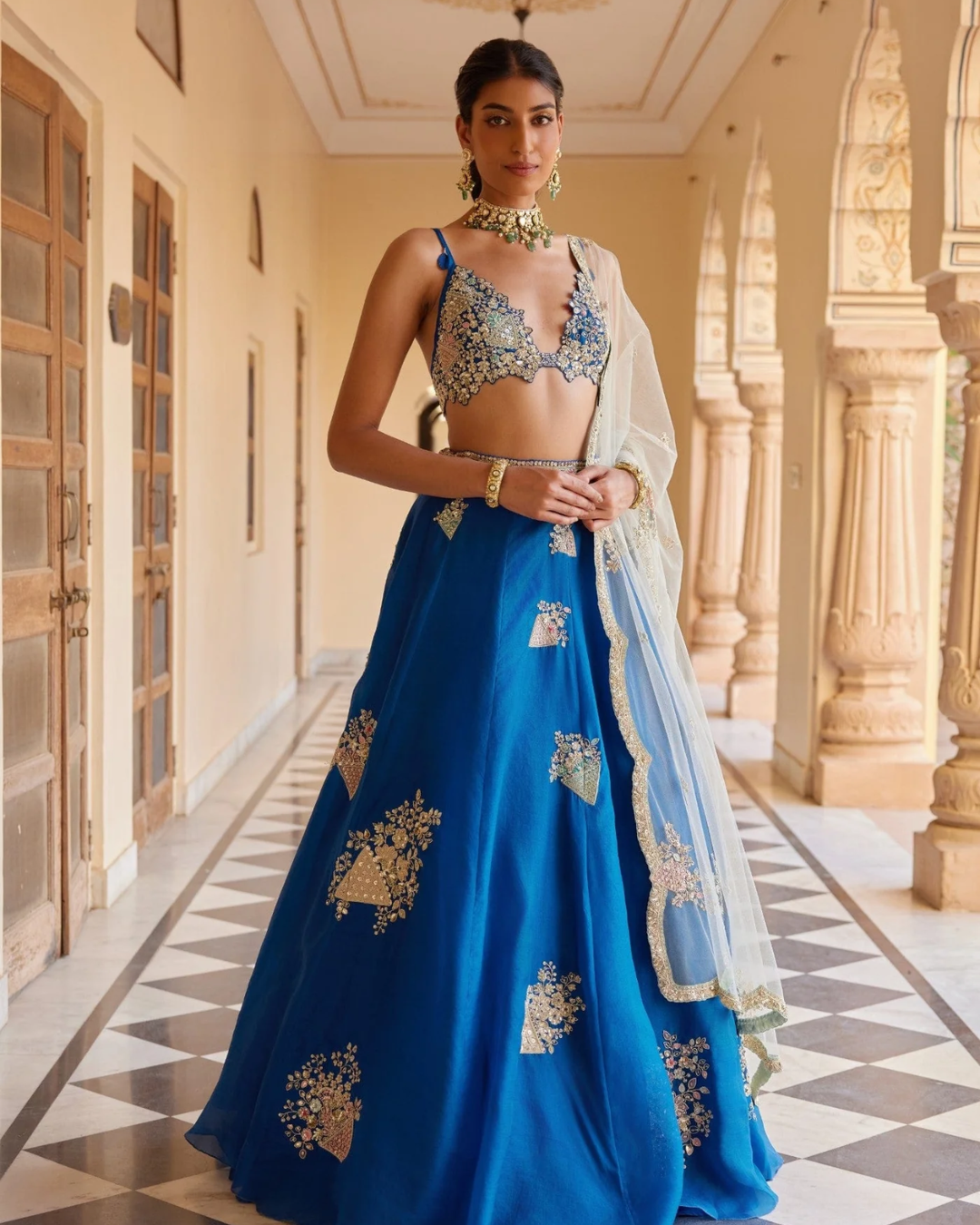 Osaa By Adarsh - Blueberry Embroidered Lehenga From RASM