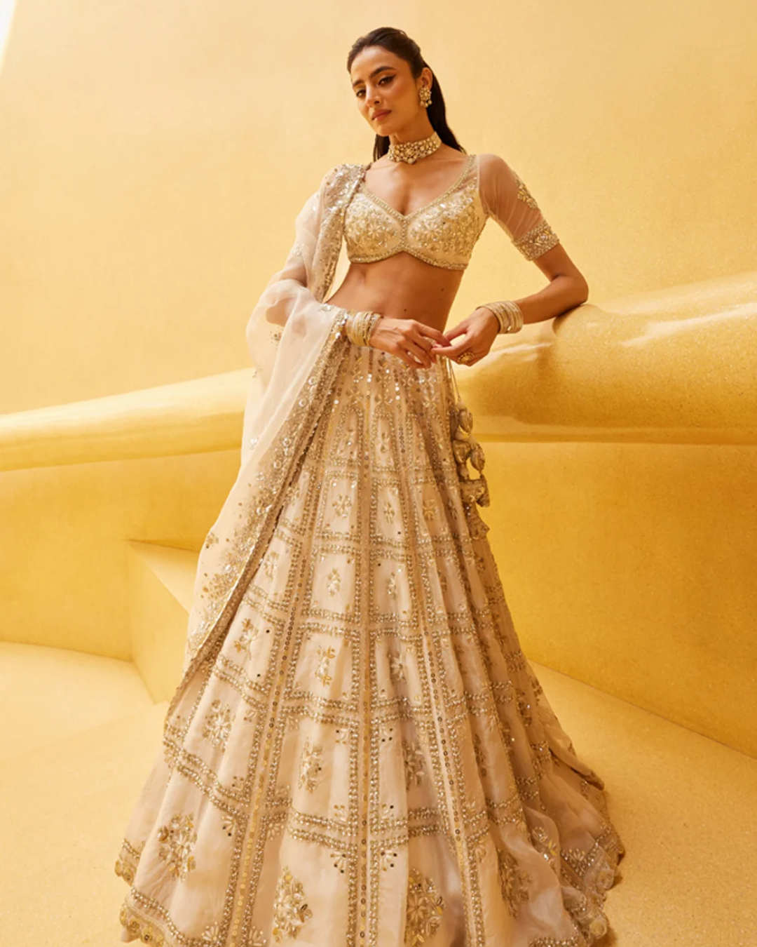 Prevasu - Off-White Bridal Lehenga From Eraya