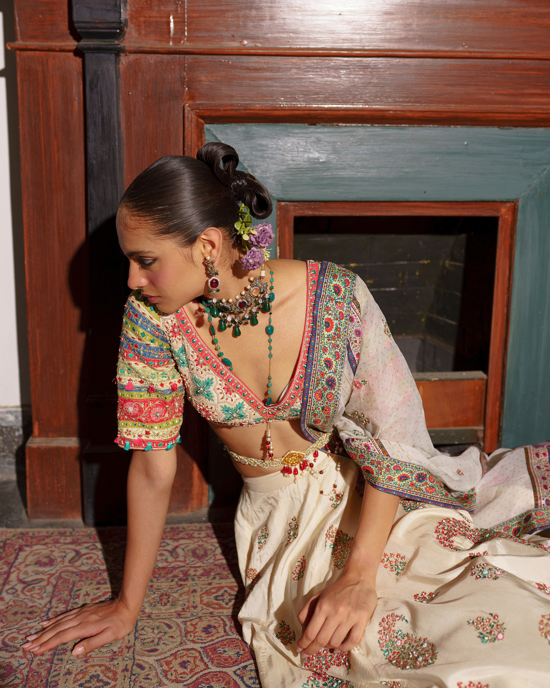 Aditi Gupta - Ivory Paisley Lehenga Set