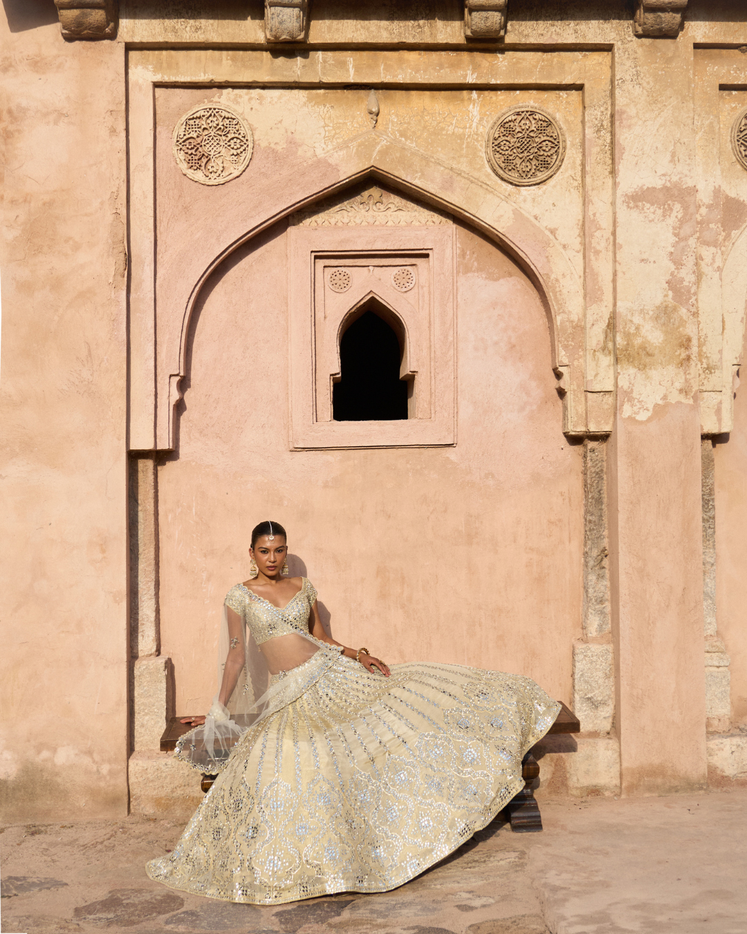 Angad Singh - KIRAN — Gold Tissue Lehenga Set From Zariya