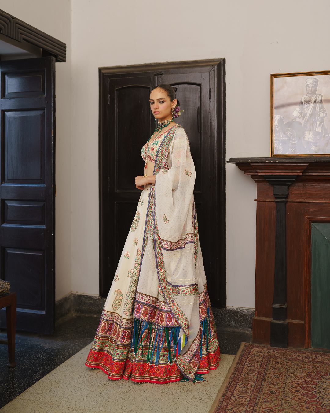 Aditi Gupta - Ivory Paisley Lehenga Set