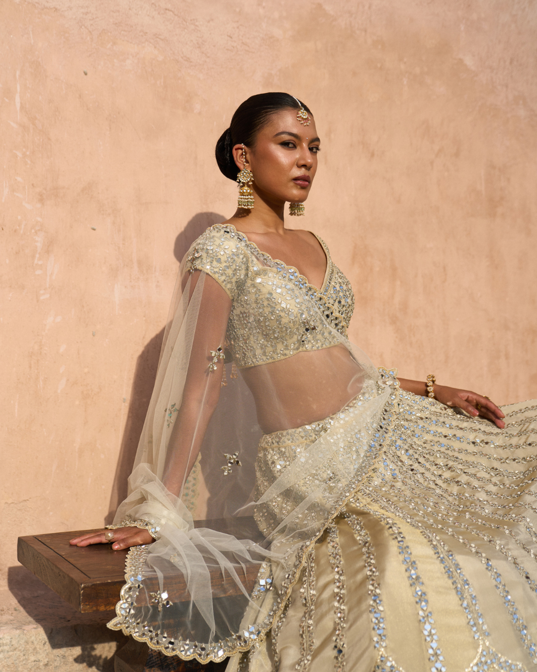 Angad Singh - KIRAN — Gold Tissue Lehenga Set From Zariya