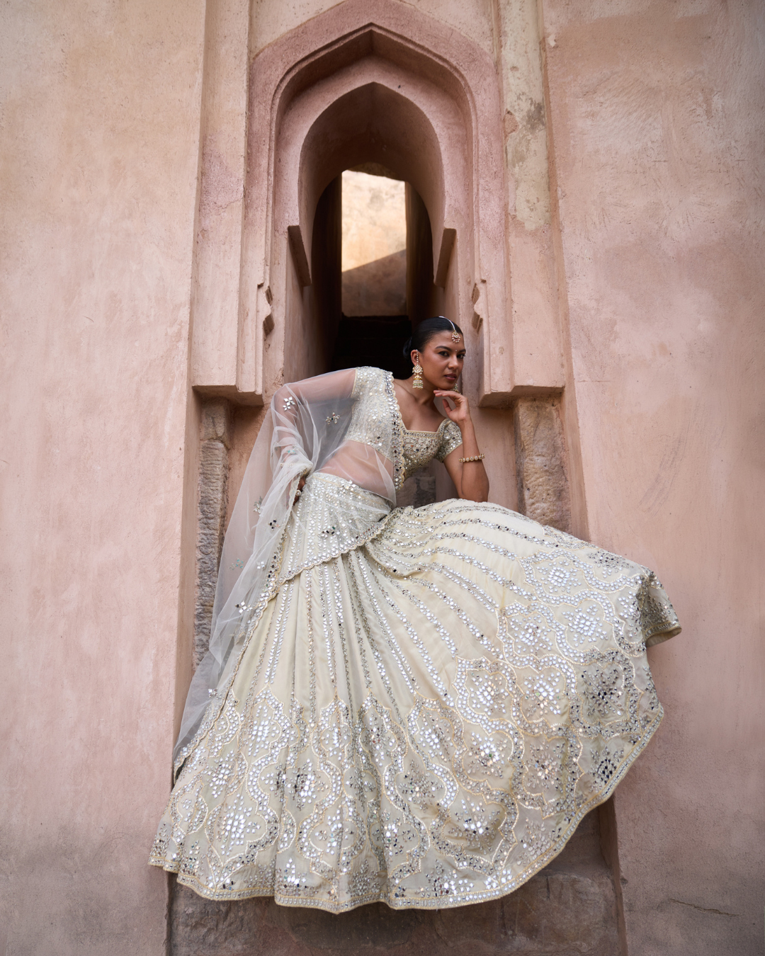 Angad Singh - KIRAN — Gold Tissue Lehenga Set From Zariya