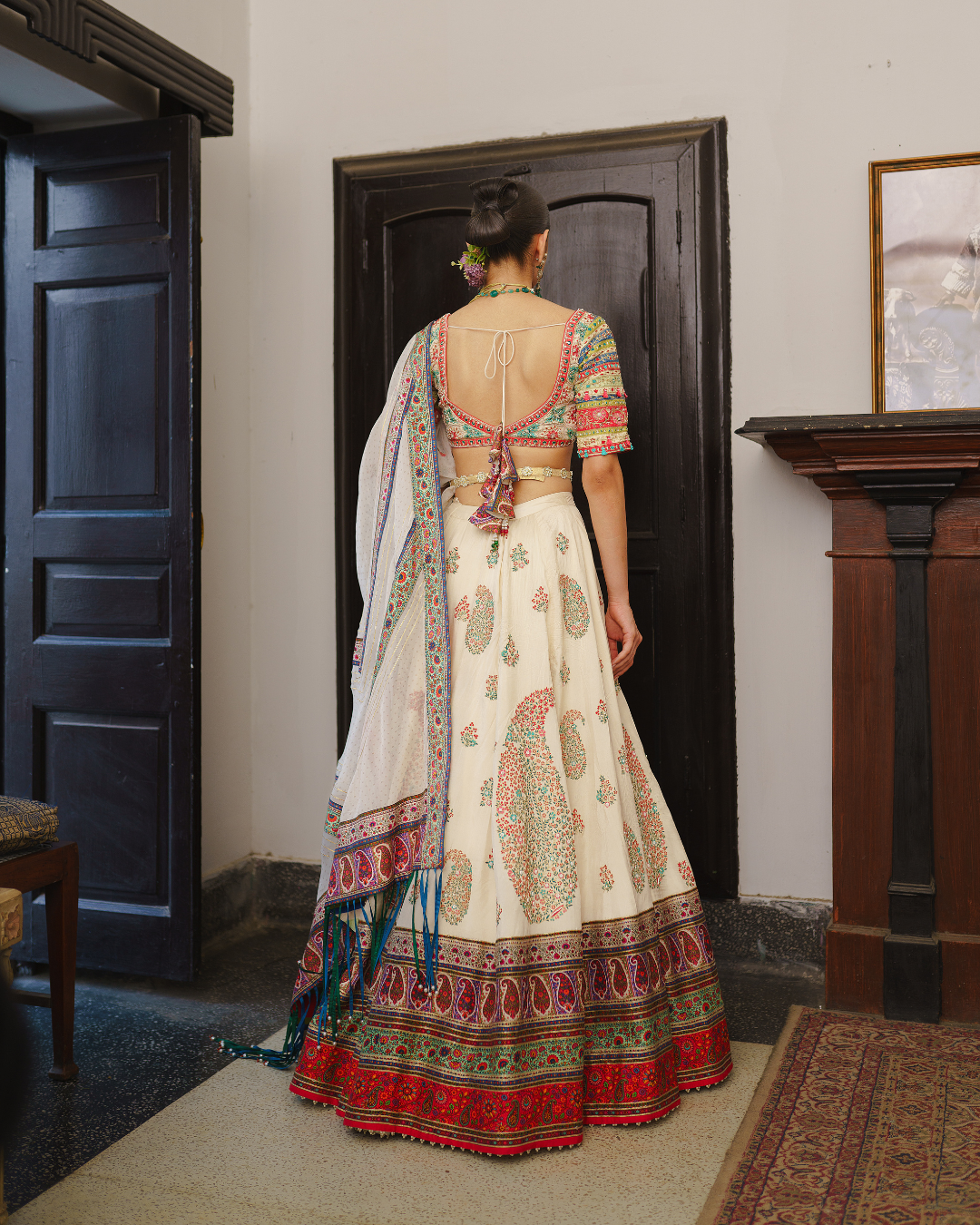 Aditi Gupta - Ivory Paisley Lehenga Set