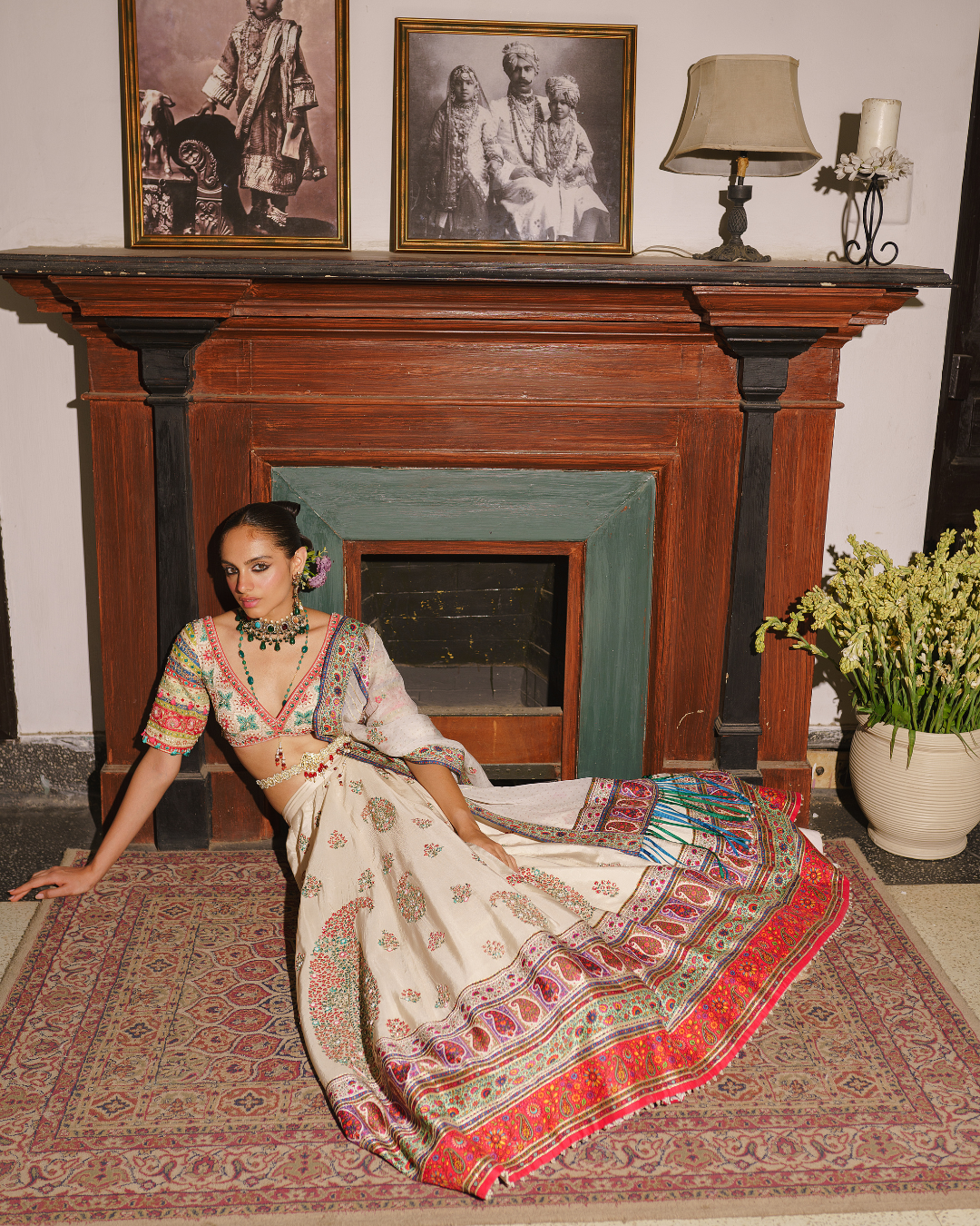 Aditi Gupta - Ivory Paisley Lehenga Set