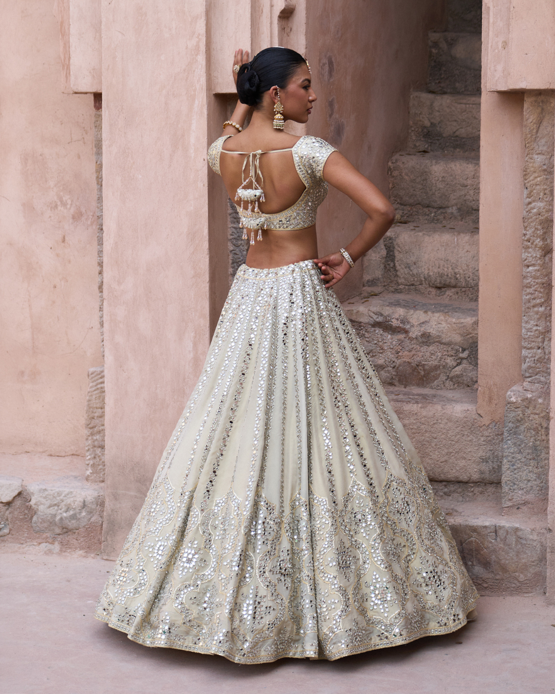 Angad Singh - KIRAN — Gold Tissue Lehenga Set From Zariya