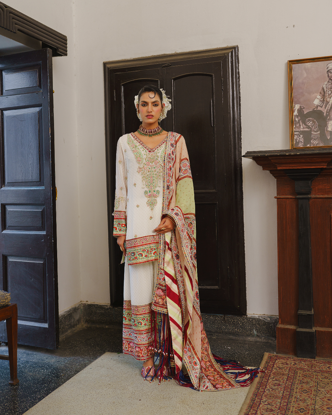 Aditi Gupta - Ivory Short Kurta Farsi Salwar with Duppata